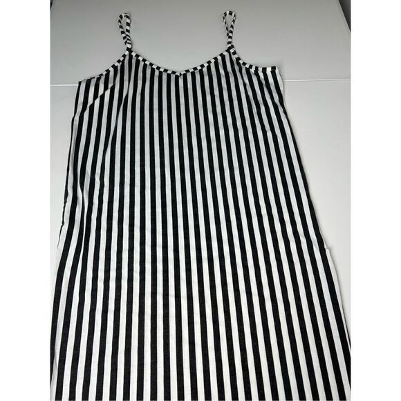 Prettylittlething Black Stripe Jersey Split Cami Midi Dress size 10 - Picture 10 of 15